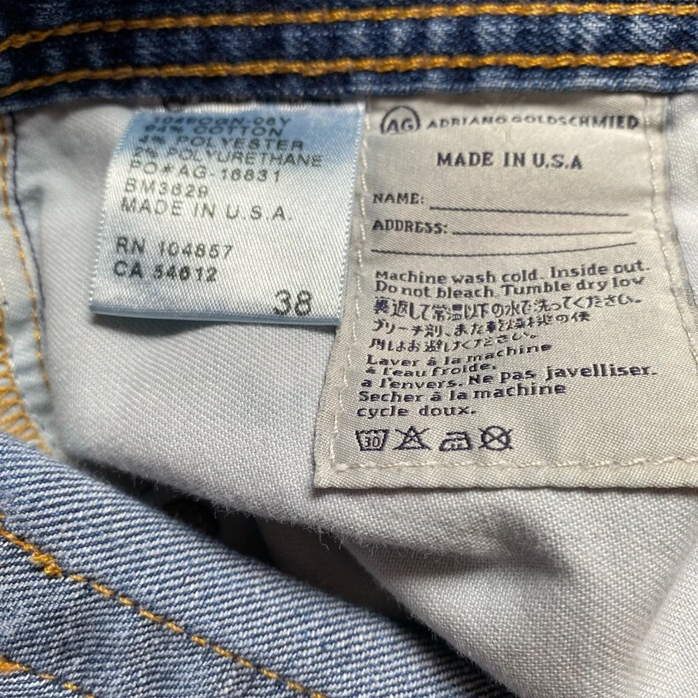 AG Adriano Goldschmied The Protege Men's Straight Leg Jeans Size 38/28”‎ Inseam
